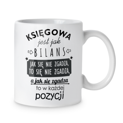 Kubek Księgowa jest jak bilans jak się nie zgadza to się nie zgadza a jak się zgadza to w każdej pozycji