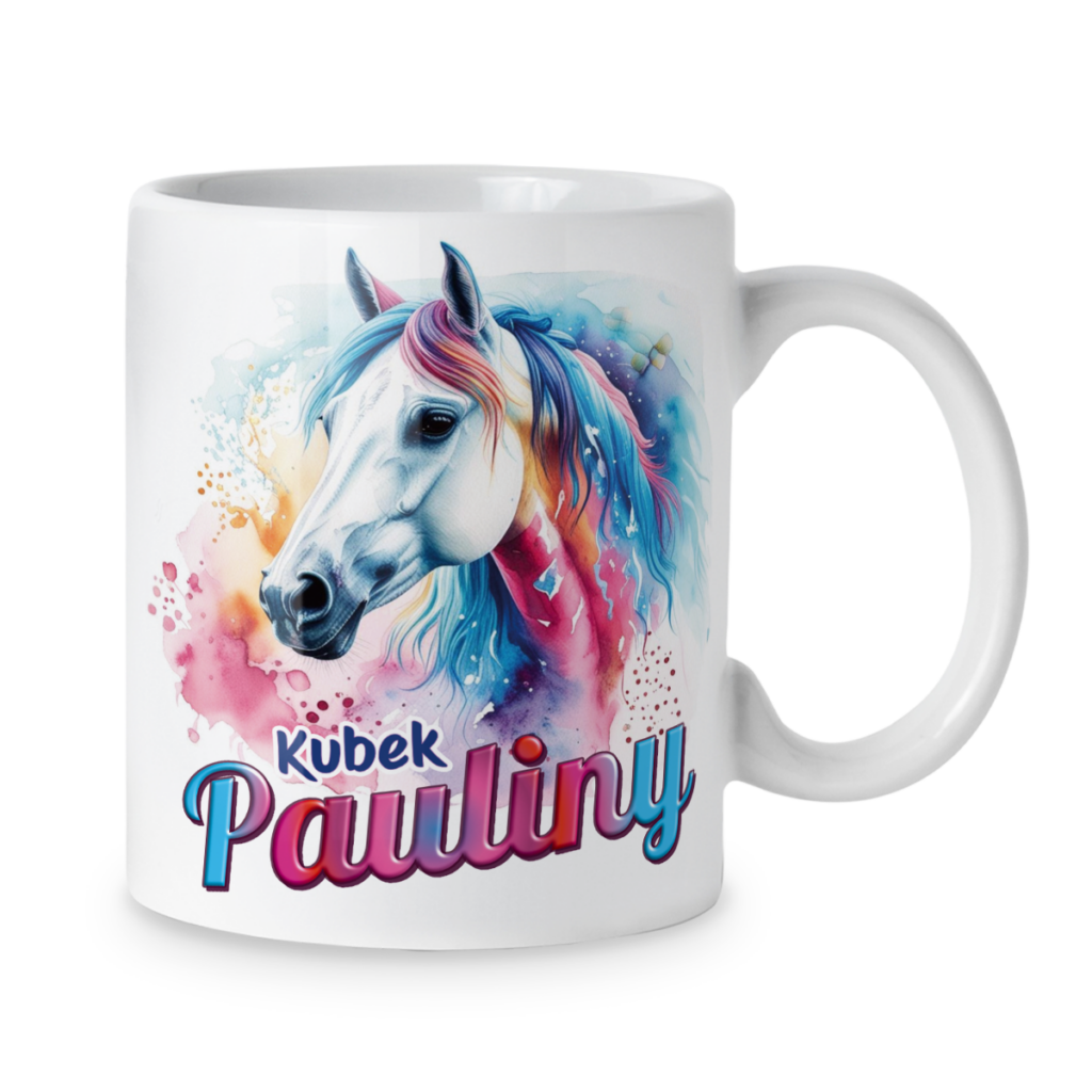 Kubek Kolorowy koń + imię