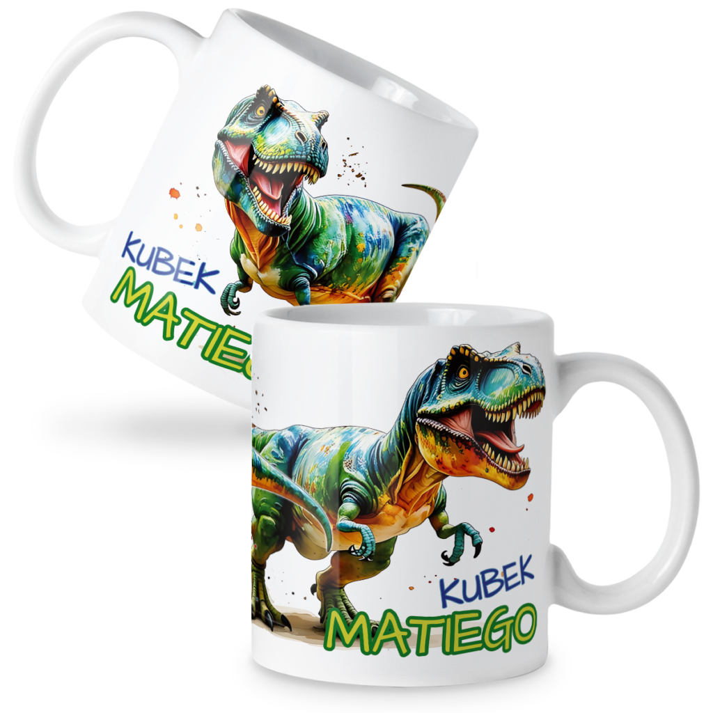 Kubek dinozaury t-rexy + imię
