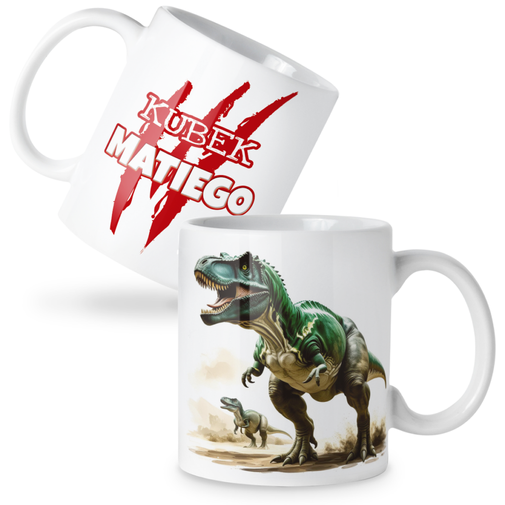 Kubek dinozaury t-rexy + imię