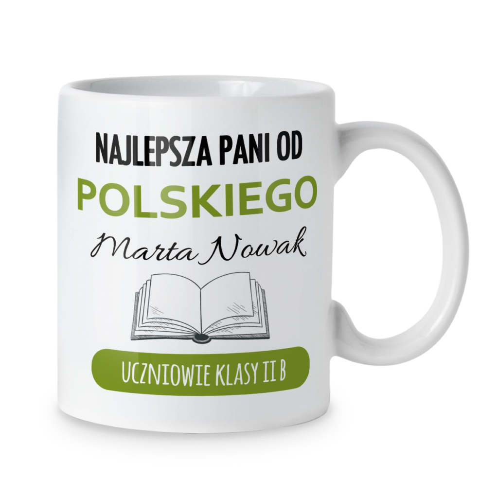 Kubek Najlepsza pani od polskiego + imię i dedykacja