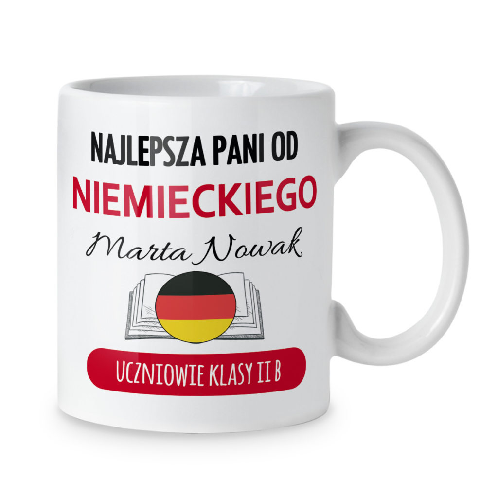 Kubek Najlepsza pani od niemieckiego + imię i dedykacja