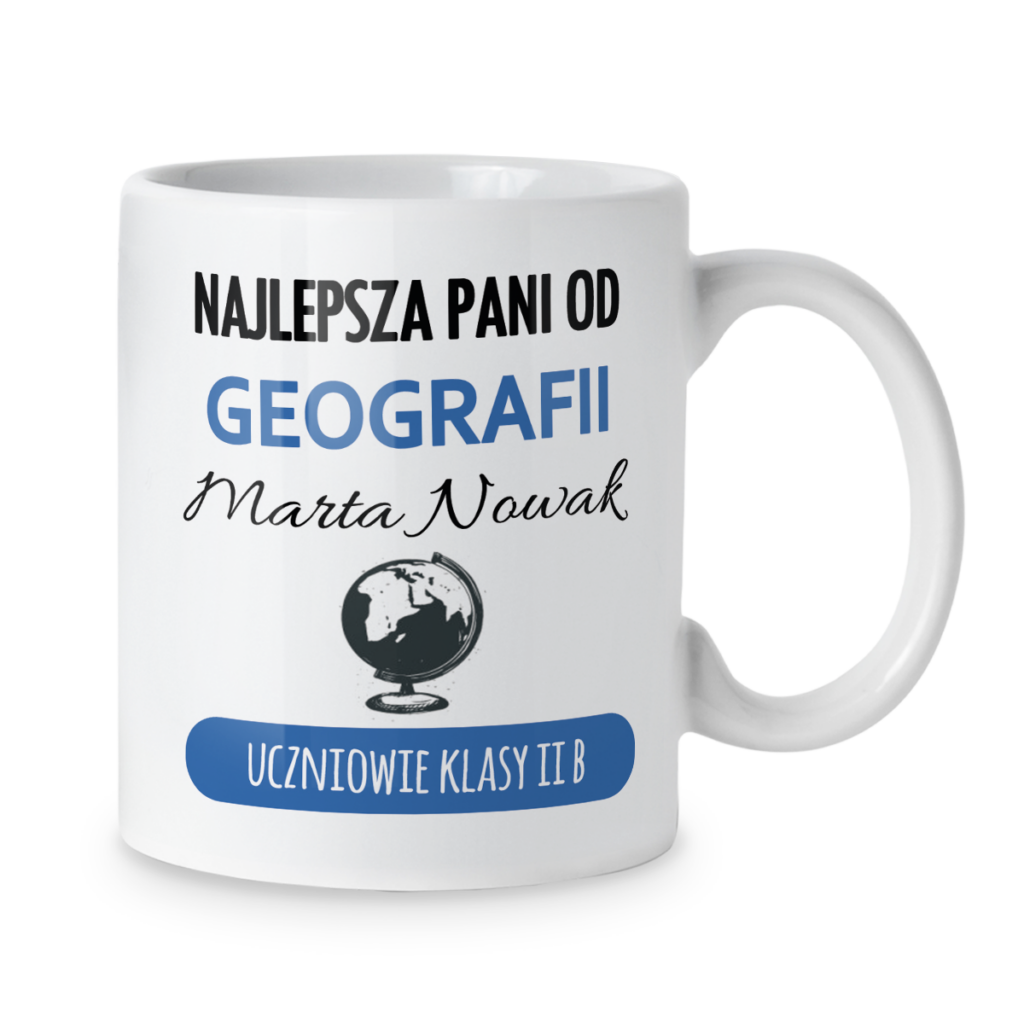 Kubek Najlepsza pani od geografii + imię i dedykacja