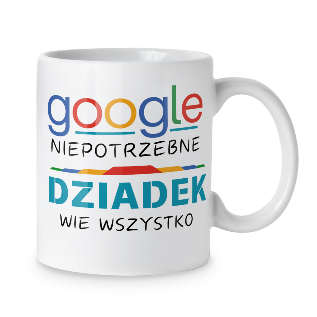 Kubek Google niepotrzebne dziadek wie wszystko