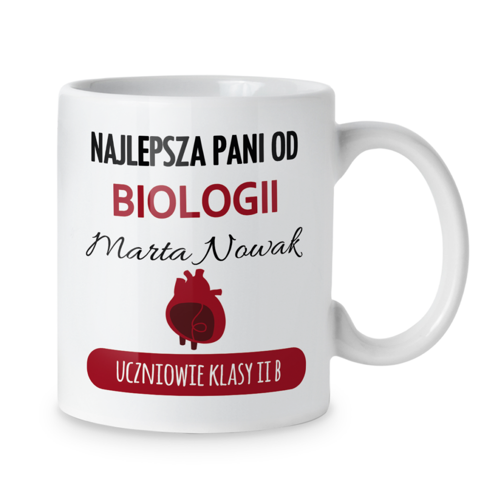 Kubek Najlepsza pani od biologii + imię i dedykacja