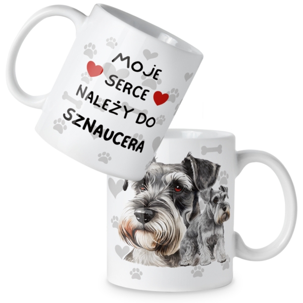 Kubek Pies moje serce należy do sznaucera
