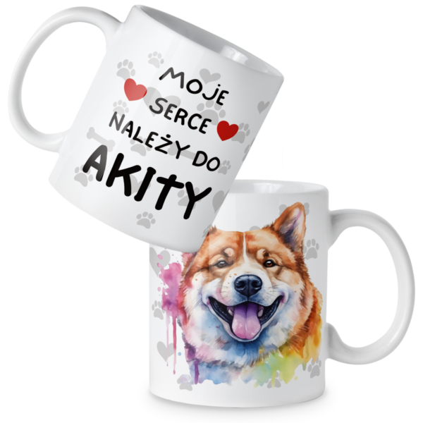 Kubek Pies moje serce należy do akity
