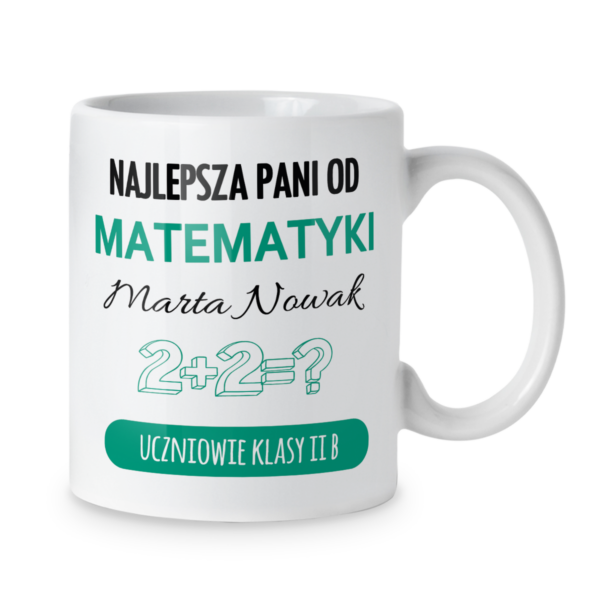 Kubek Najlepsza pani od matematyki + imię i dedykacja