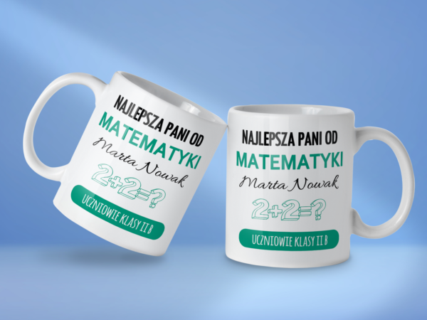 Kubek Najlepsza pani od matematyki + imię i dedykacja - obrazek 2