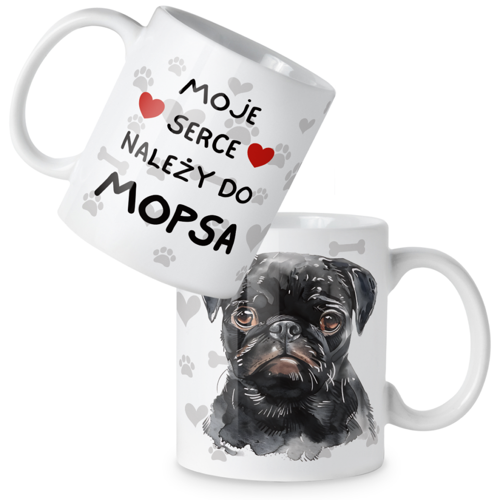 Kubek Pies moje serce należy do mopsa