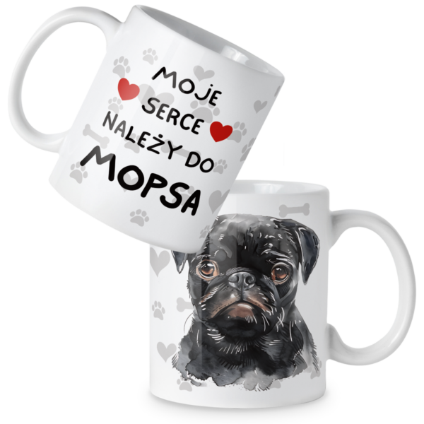 Kubek Pies moje serce należy do mopsa