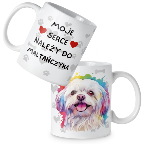 Kubek Pies moje serce należy do maltańczyka