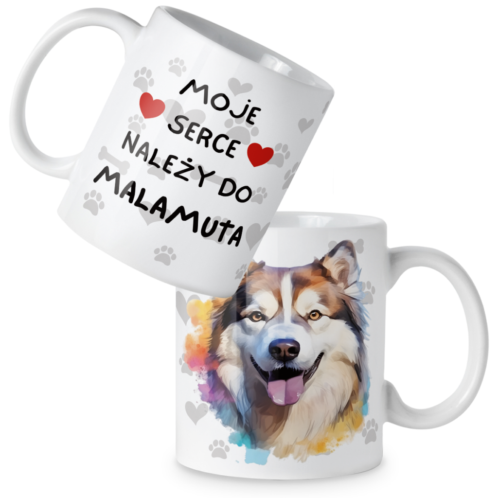 Kubek Pies moje serce należy do malamuta