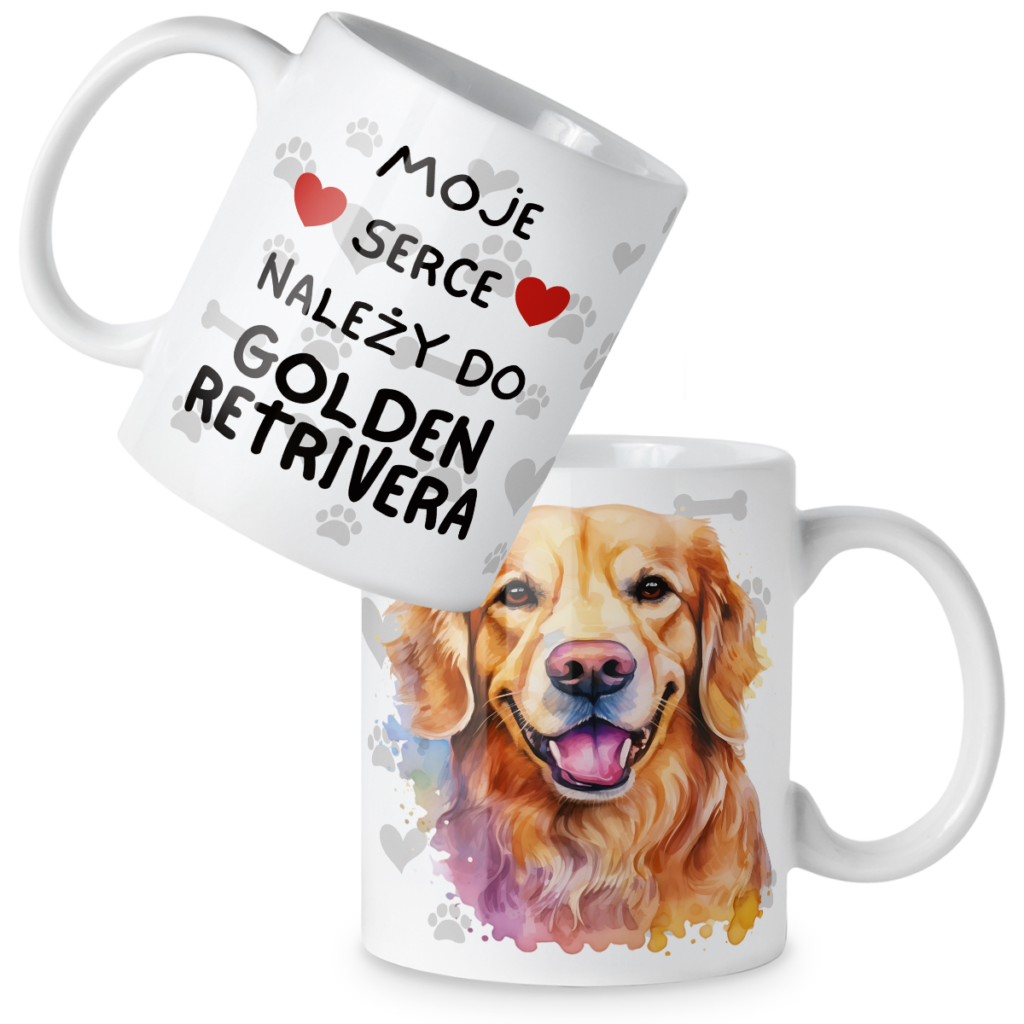 Kubek Pies moje serce należy do golden retrivera