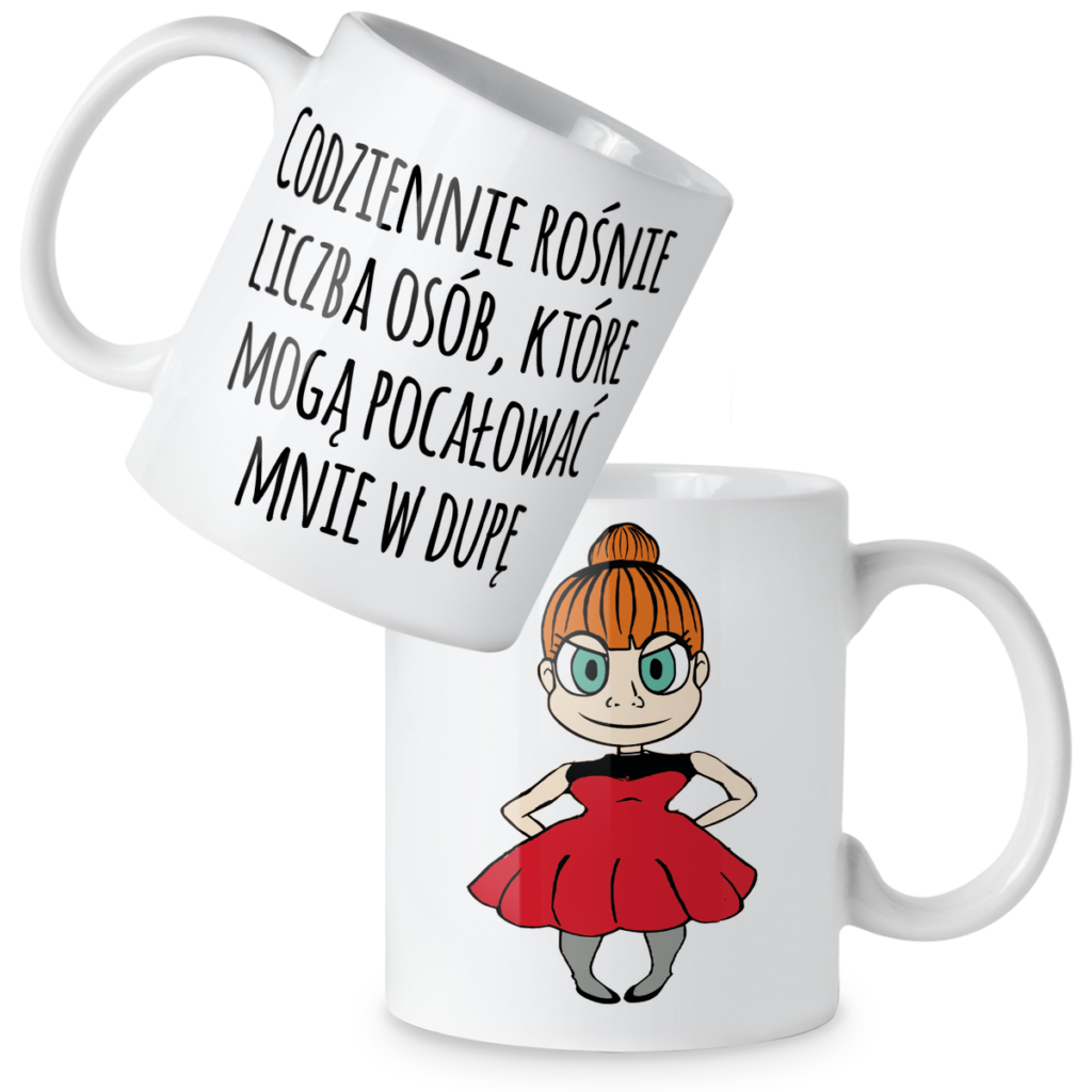 Kubek Codziennie rośnie liczba osób, które mogą pocałować mnie w dupę