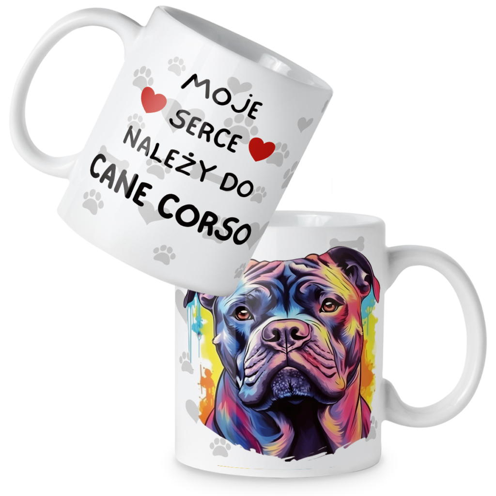 Kubek Pies moje serce należy do cane corso