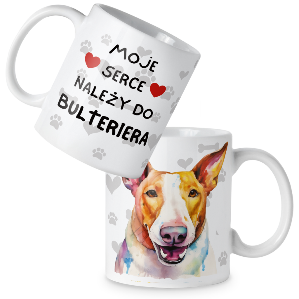 Kubek Pies moje serce należy do bulteriera