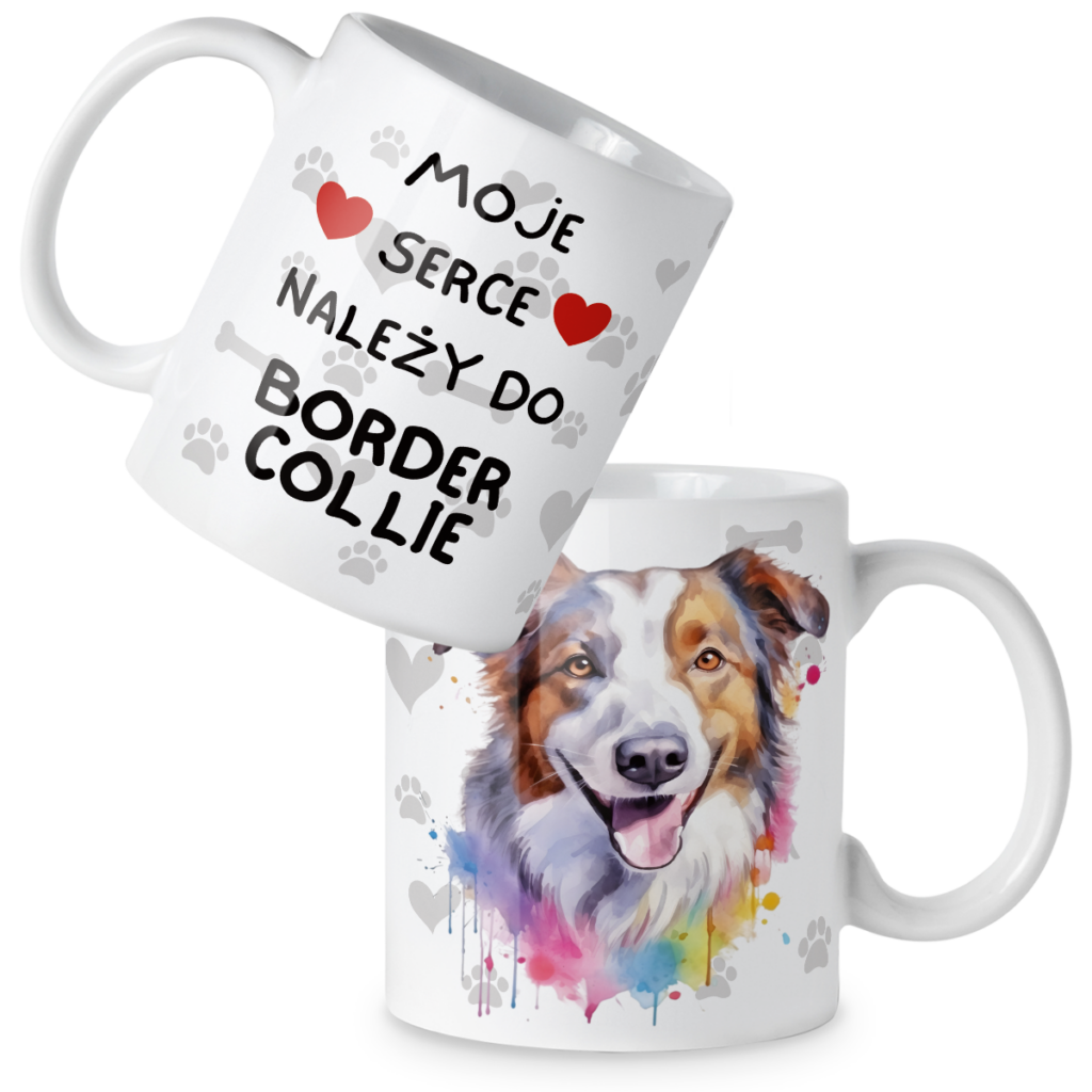 Kubek Pies moje serce należy do border collie