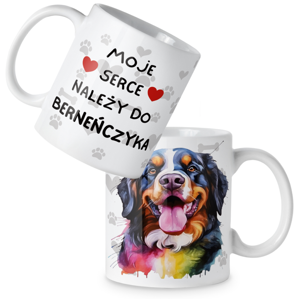 Kubek Pies moje serce należy do berneńczyka