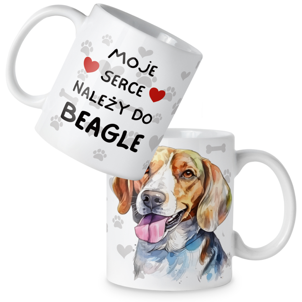 Kubek Pies moje serce należy do beagle