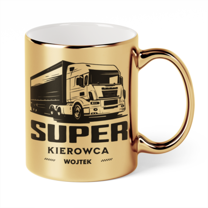 Kubek Złoty Super kierowca + imię