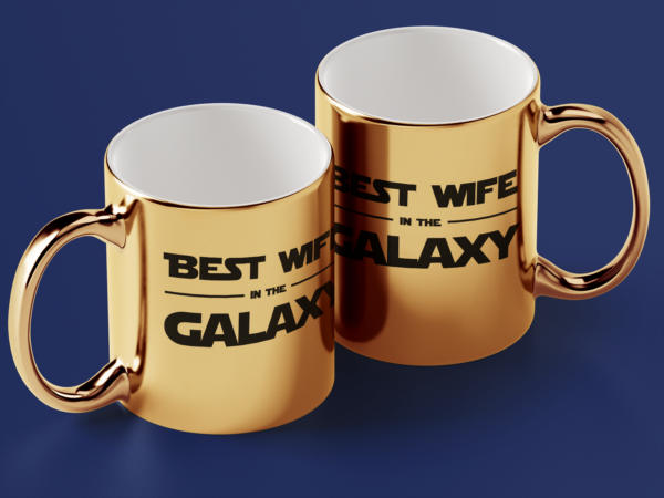 Kubek Złoty Best wife in the galaxy - obrazek 2