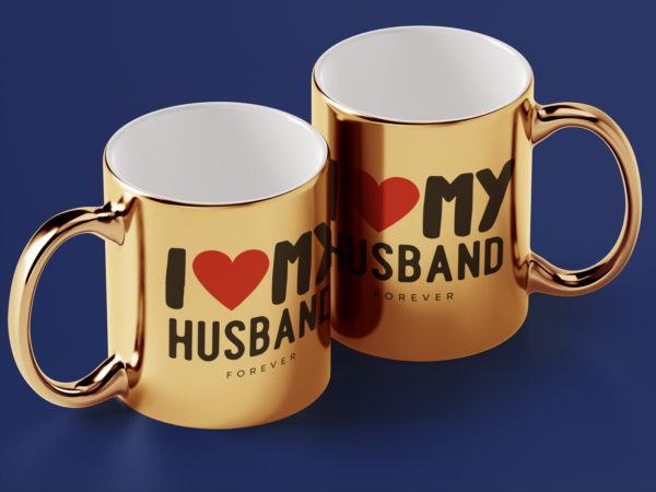 Kubek Złoty I love my husband forever - obrazek 2