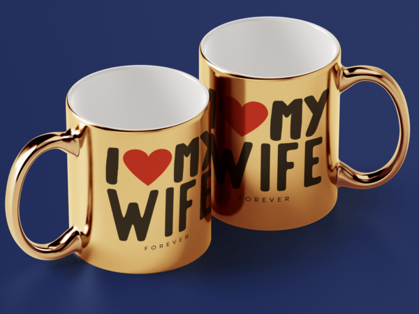 Kubek Złoty I love my wife forever - obrazek 2