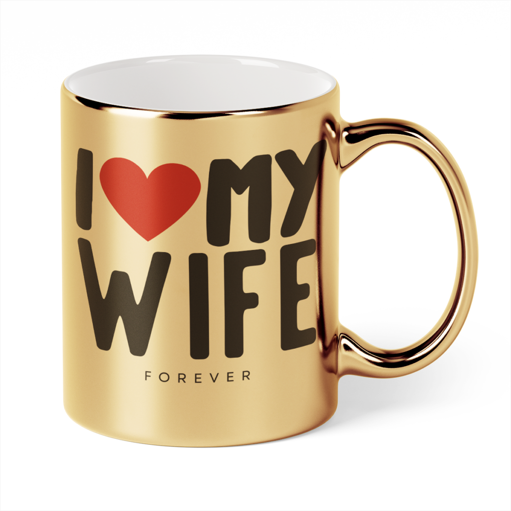 Kubek Złoty I love my wife forever