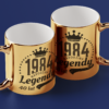 Kubek Złoty Narodziny legendy + rok i wiek - obrazek 2