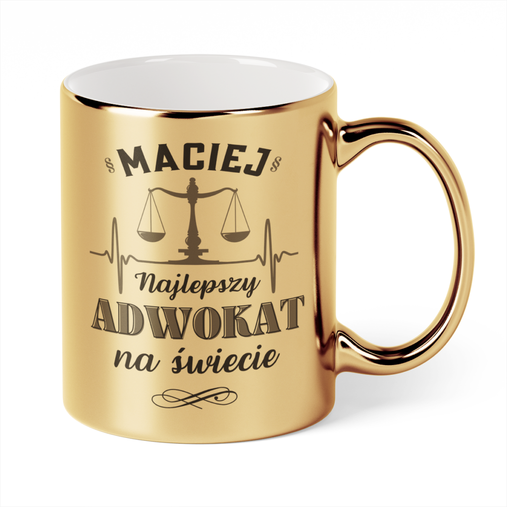 Kubek Złoty Najlepszy adwokat na świecie + imię