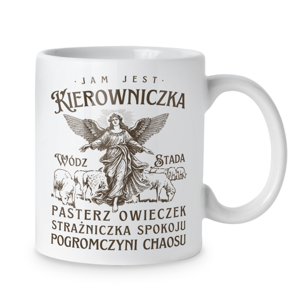 Kubek Jam jest kierowniczka wódz stada pasterz owieczek strażniczka spokoju pogromczyni chaosu