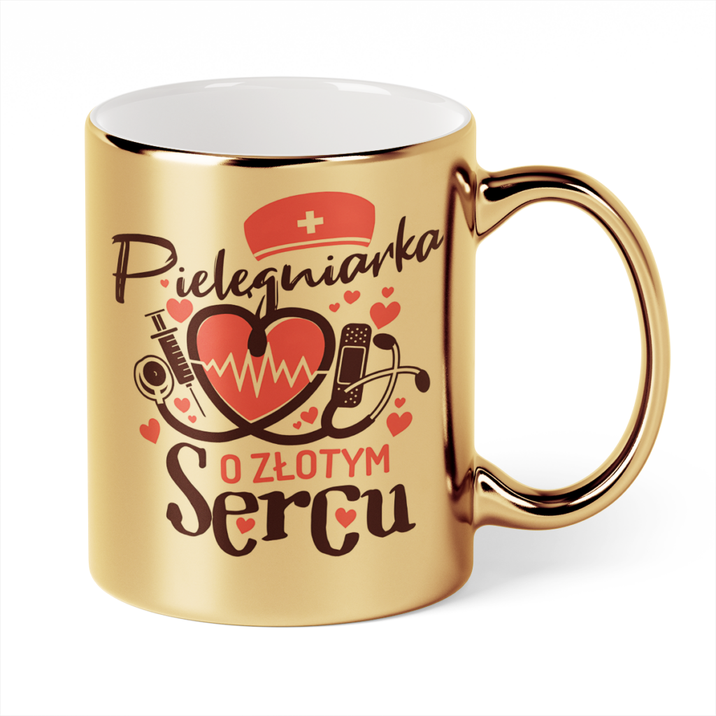 Kubek Złoty Pielęgniarka o złotym sercu