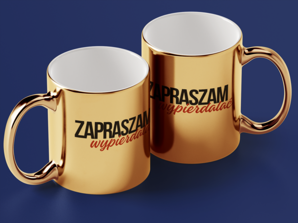 Kubek Złoty Zapraszam wypierdalać - obrazek 2
