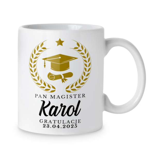 Kubek Pan magister + imię + data