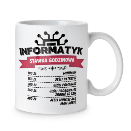 Kubek Informatyk stawka godzinowa