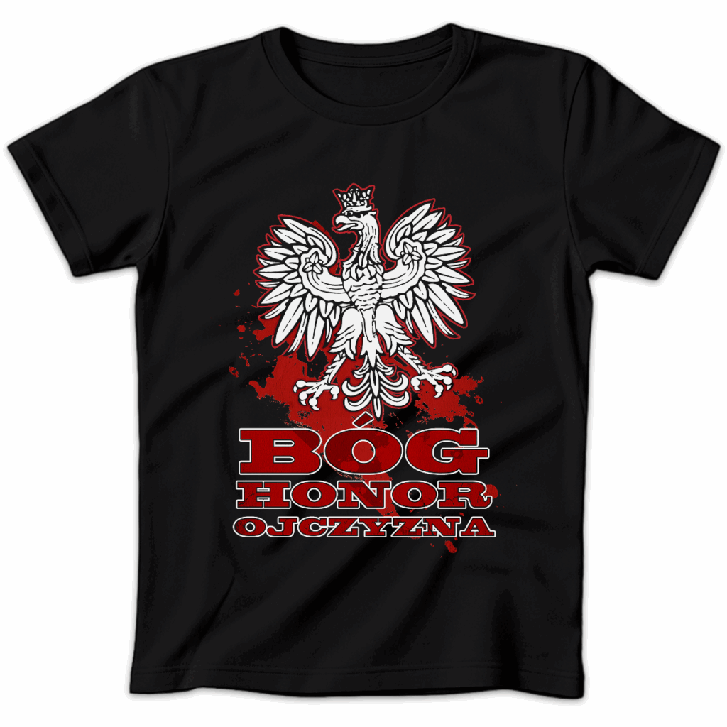Koszulka damska Bóg honor ojczyzna czarna