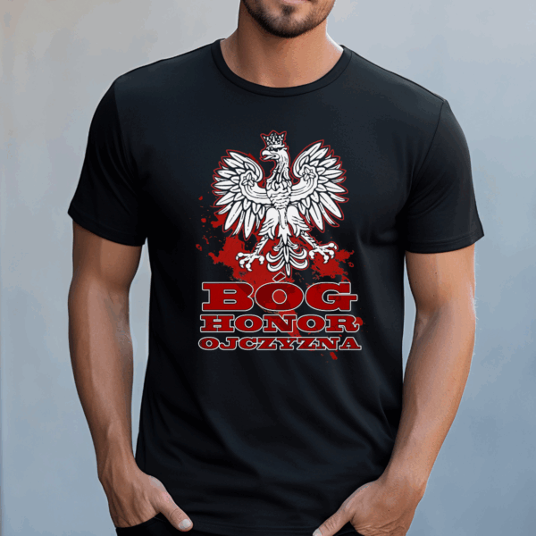 Koszulka męska Bóg honor ojczyzna czarna - obrazek 2