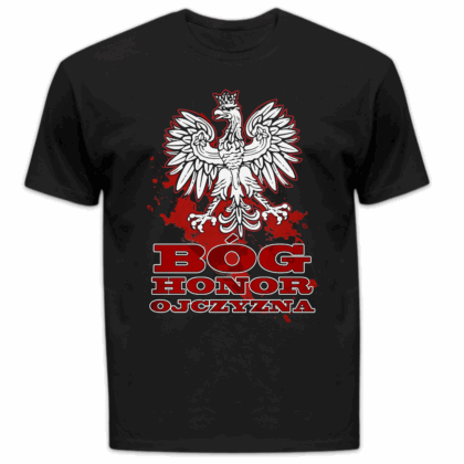 Koszulka męska Bóg honor ojczyzna czarna