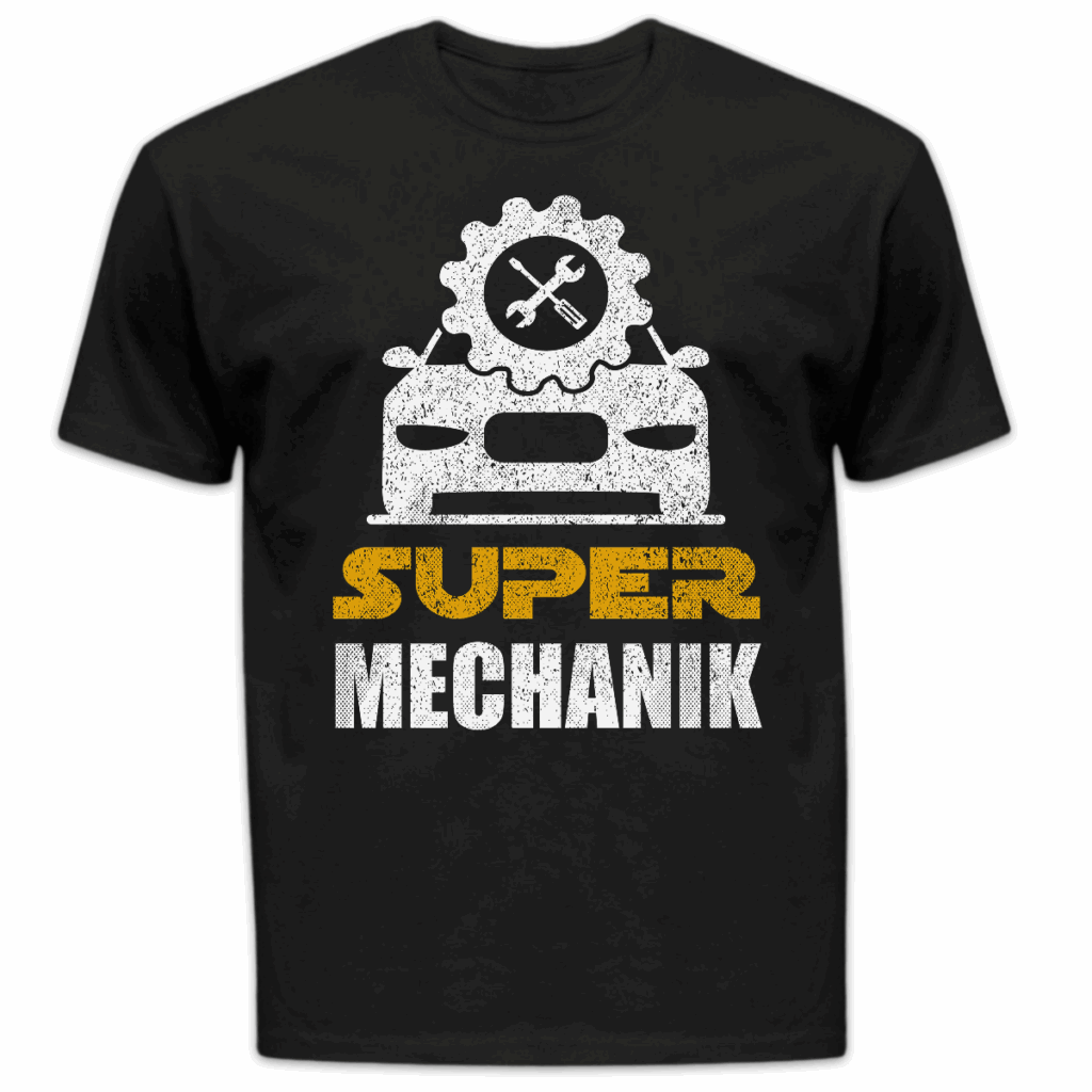 Koszulka męska Super mechanik czarna