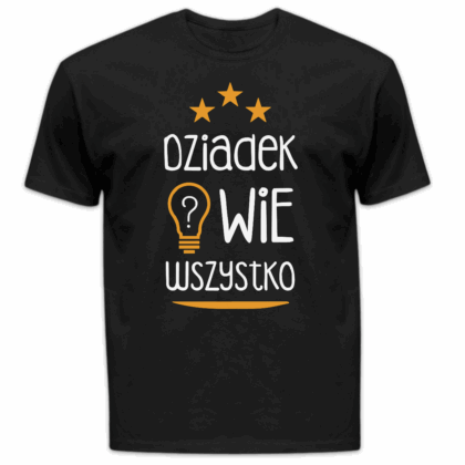 Koszulka męska Dziadek wie wszystko czarna
