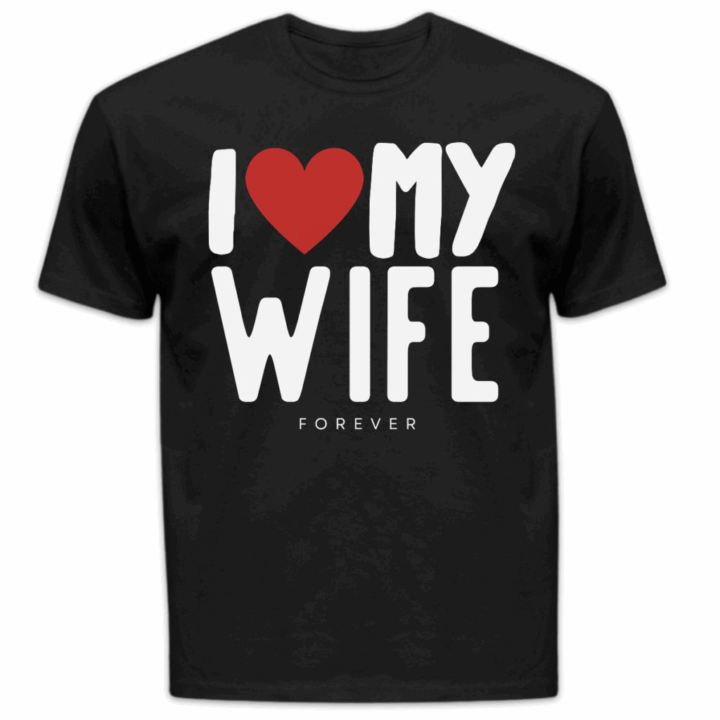Koszulka męska I love my wife forever czarna