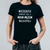 Koszulka damska Wszędzie dobrze ale z moim mężem najlepiej czarna - obrazek 2