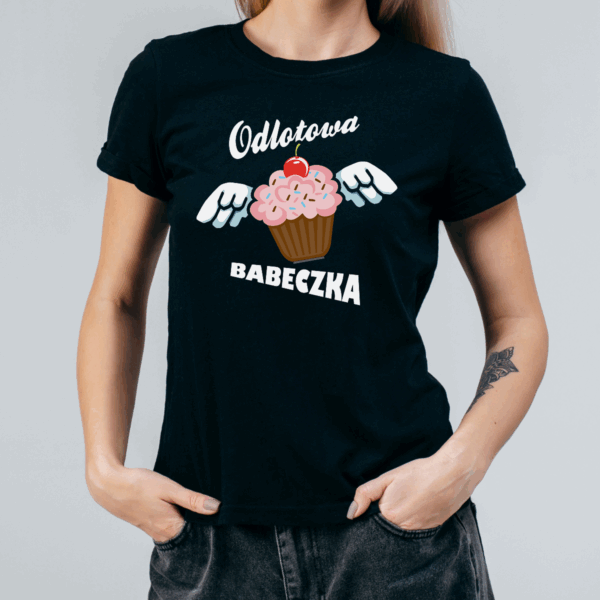 Koszulka damska Odlotowa babeczka czarna - obrazek 2