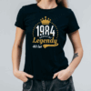 Koszulka damska Narodziny legendy + rok i wiek czarna - obrazek 2
