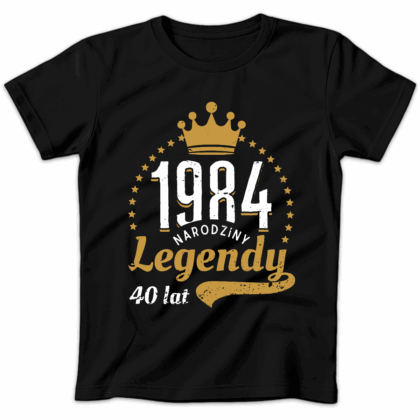 Koszulka damska Narodziny legendy + rok i wiek czarna