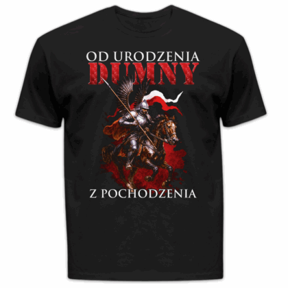 Koszulka męska Od urodzenia dumny z pochodzenia czarna