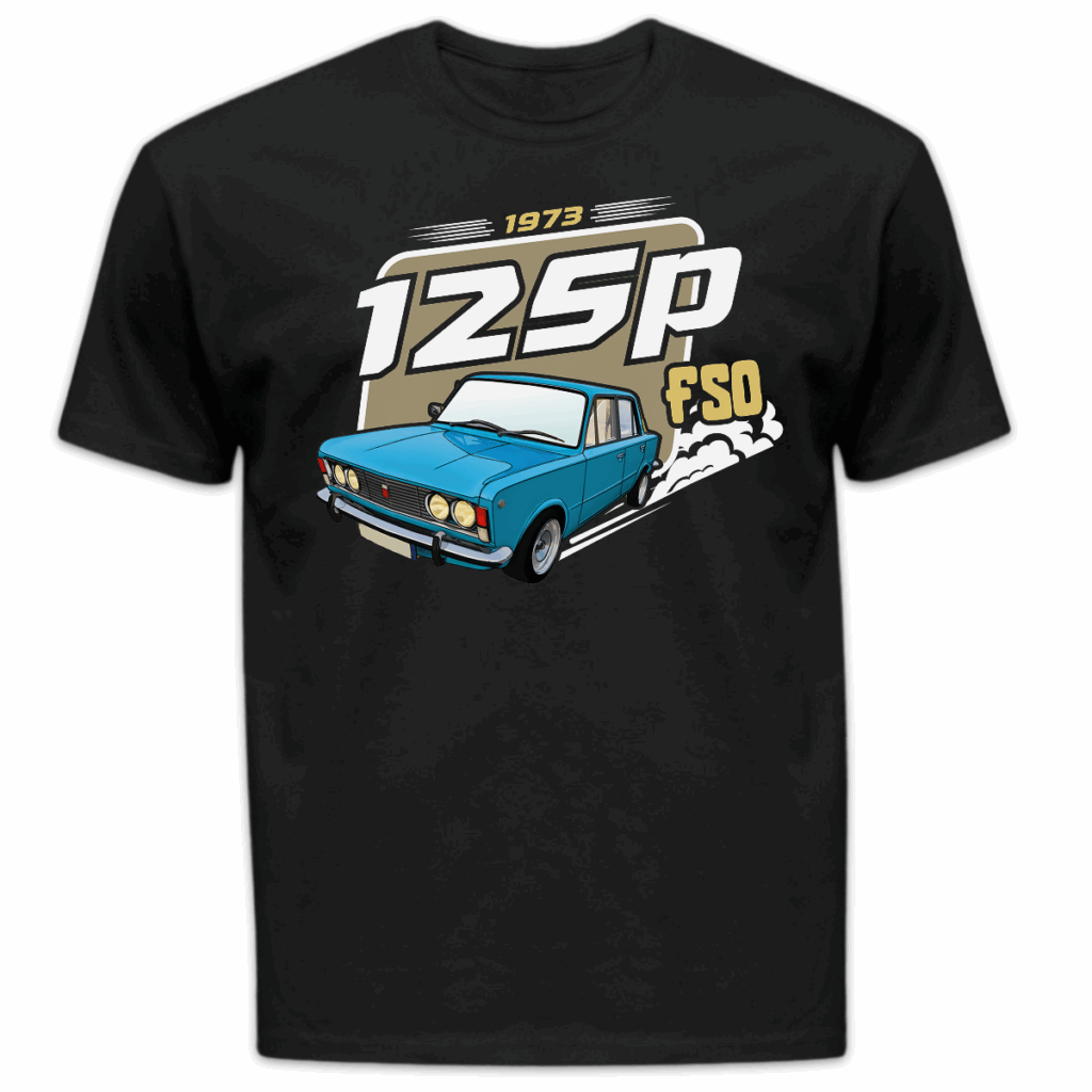 Koszulka męska Fiat 125p czarna