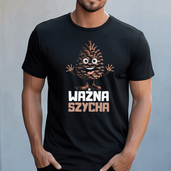 Koszulka męska Ważna szycha czarna - obrazek 2
