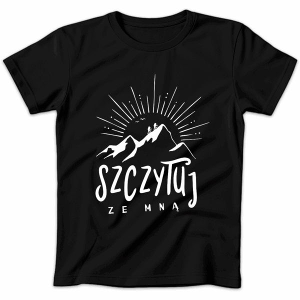 Koszulka damska Szczytuj ze mną czarna